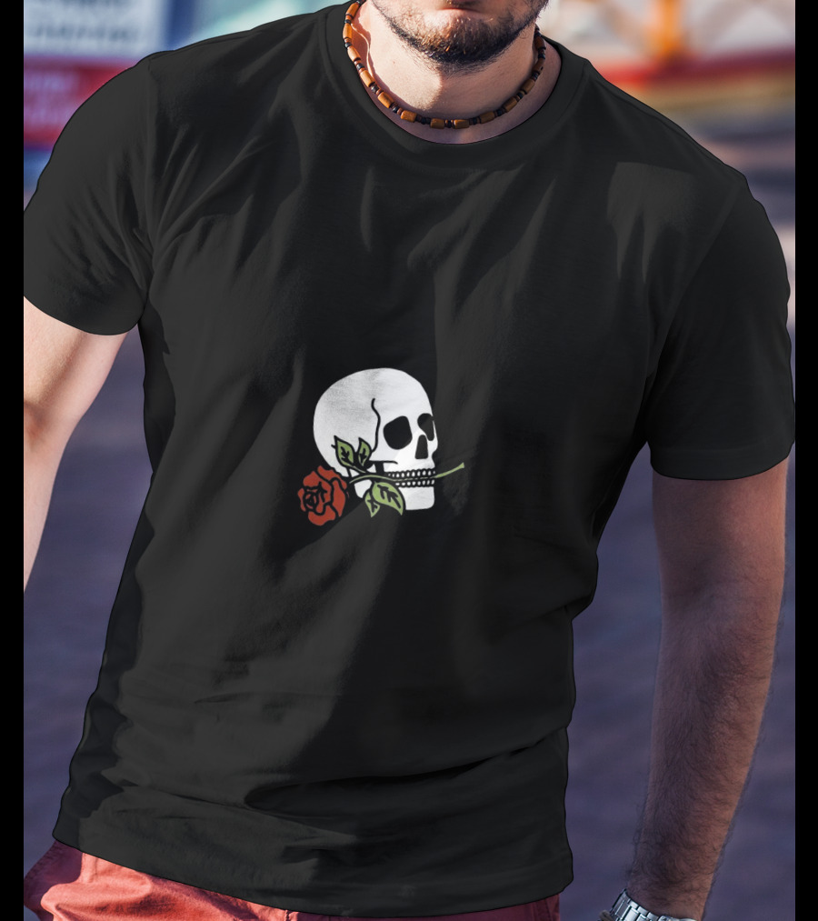 Lil Skies Skull With Red Rose T-Shirt