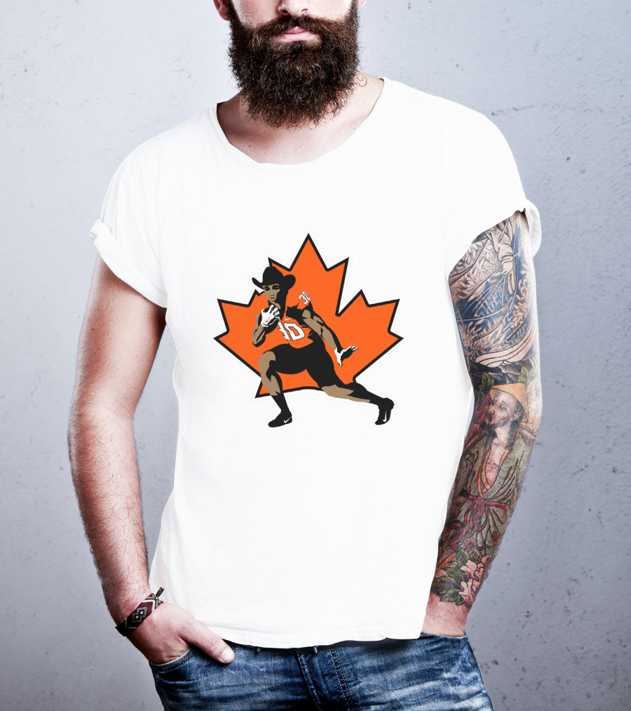 Chuba Hubbard Cowboy Football Player Maple Leaf T-Shirt