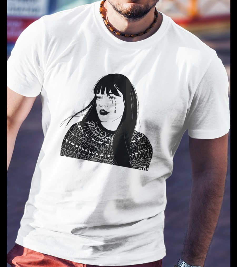 Druck Crying Woman T-Shirt