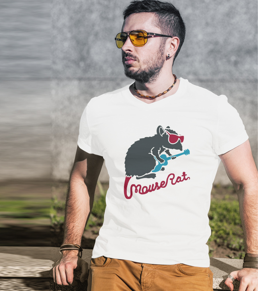 Mouse Rat Sunglasses Guitar T-Shirt