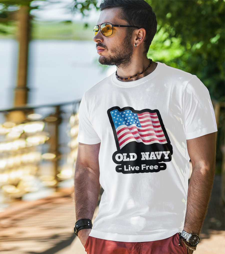 Old Navy Live Free American Flag T-Shirt