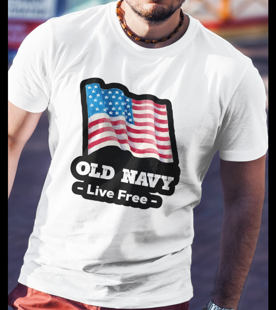 Old Navy Live Free American Flag T-Shirt