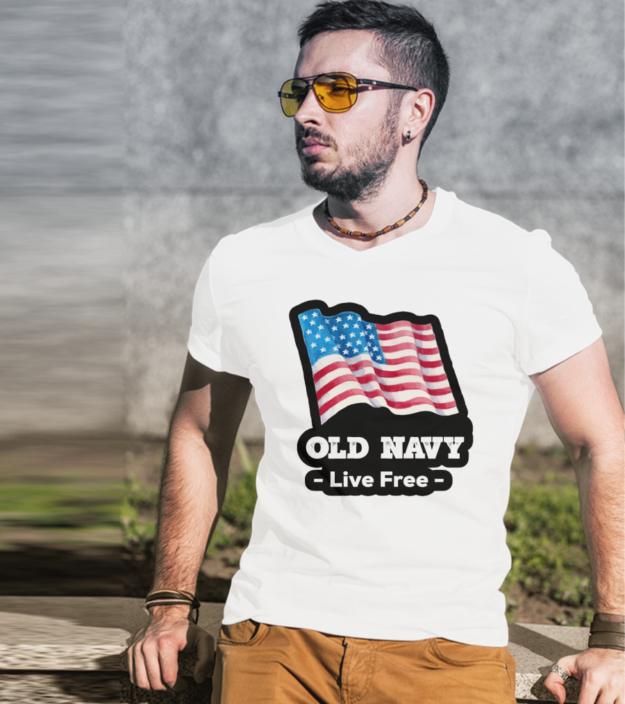 Old Navy Live Free American Flag T-Shirt