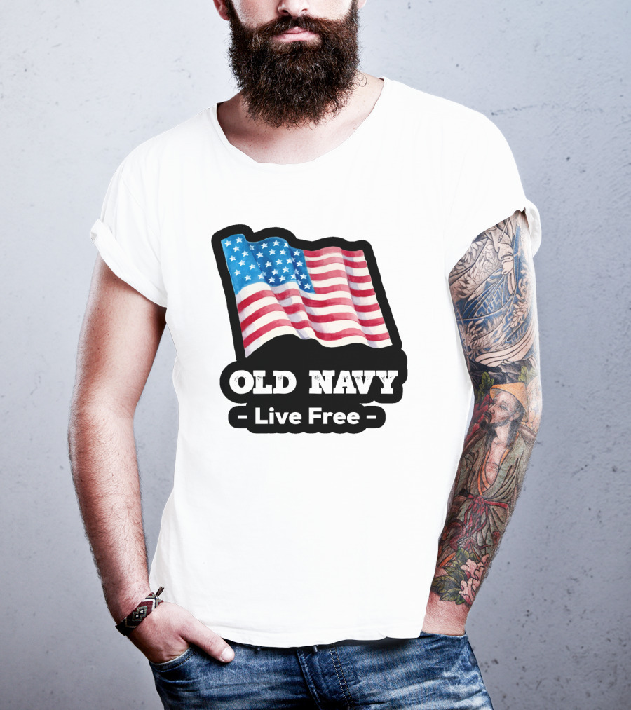Old Navy Live Free American Flag T-Shirt