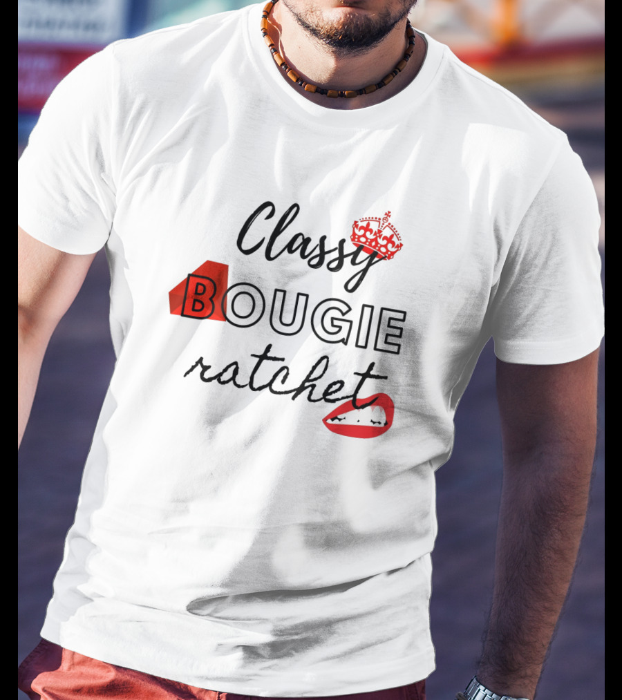Classy Bougie Ratchet Crown Lips Red Diamond T-Shirt