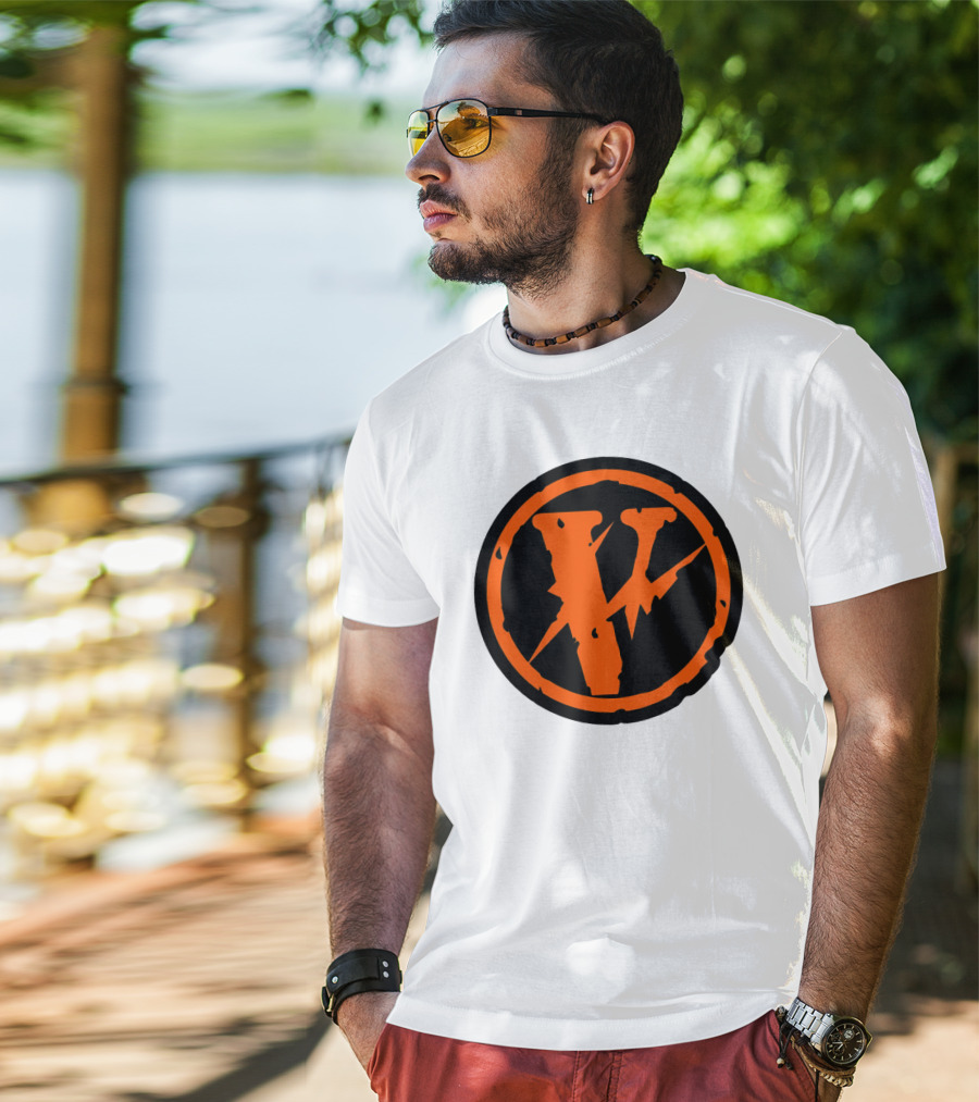 Vlone Iconic V In Orange Circle T-Shirt