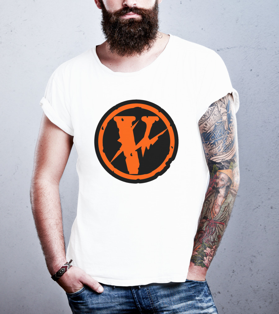 Vlone Iconic V In Orange Circle T-Shirt
