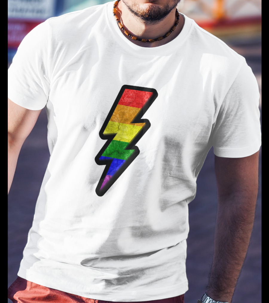 Rainbow Lightning Bolt Pride Colors T-Shirt