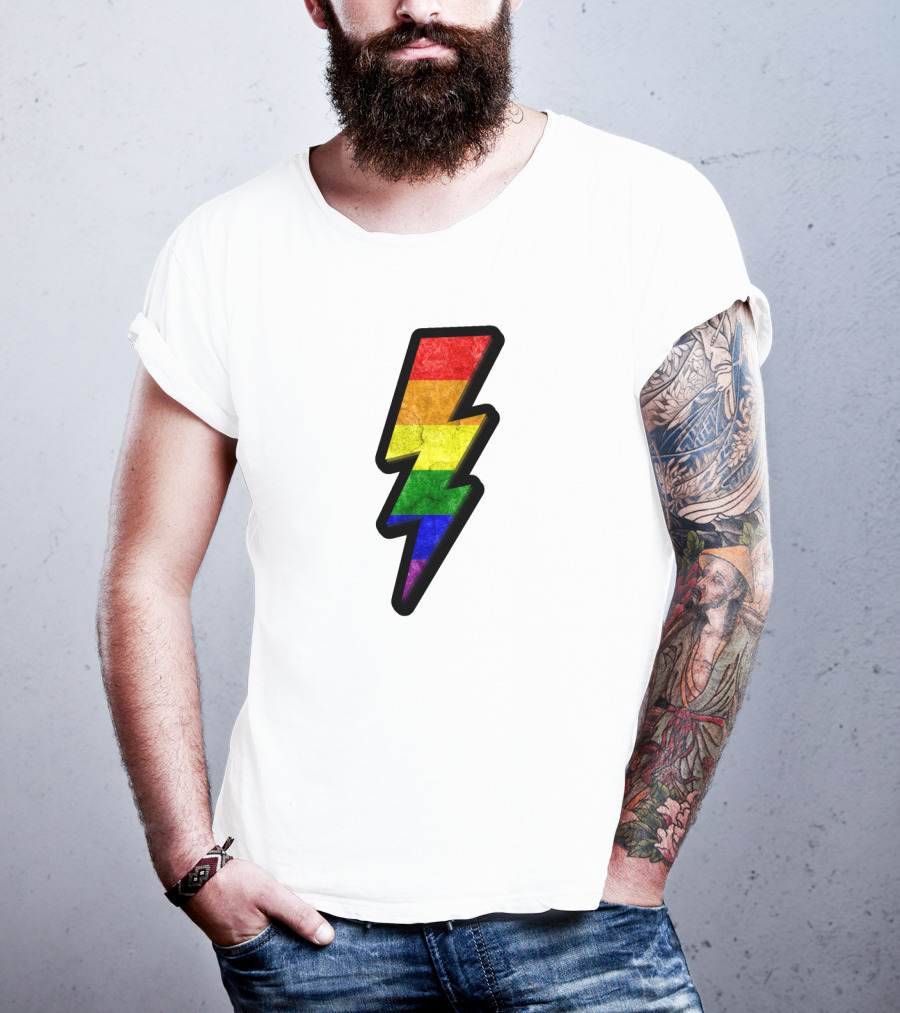 Rainbow Lightning Bolt Pride Colors T-Shirt