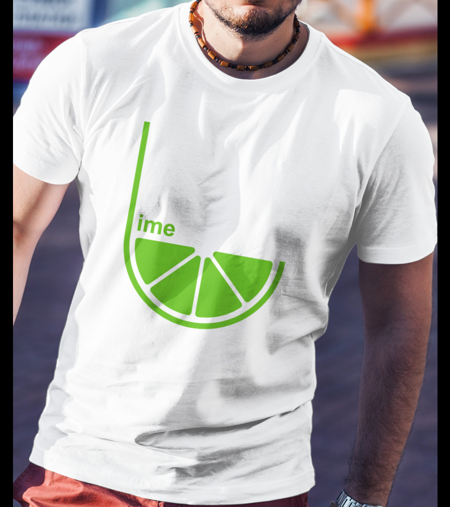 Lime Ime Slice Clever Typography T-Shirt