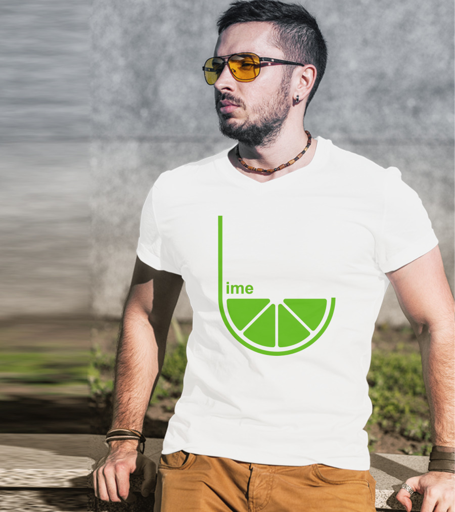 Lime Ime Slice Clever Typography T-Shirt