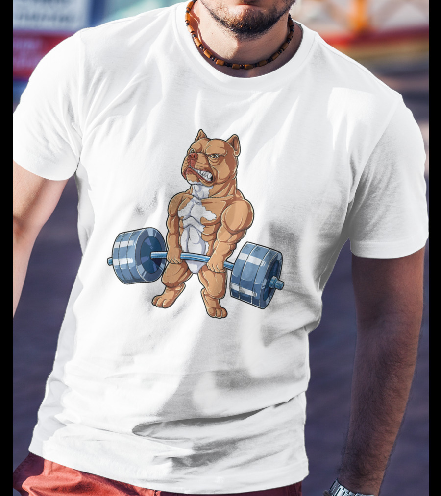 Deadlift Bulldog Barbell Power T-Shirt