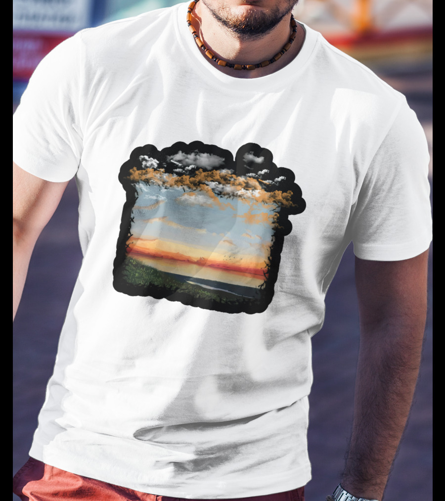 Big Assawoman Bay Sunset Landscape Scene T-Shirt