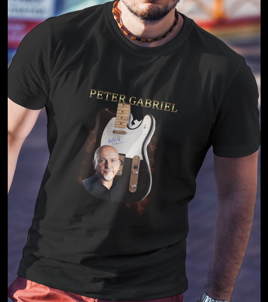 Peter Gabriel Guitar With Autograph T-Shirt