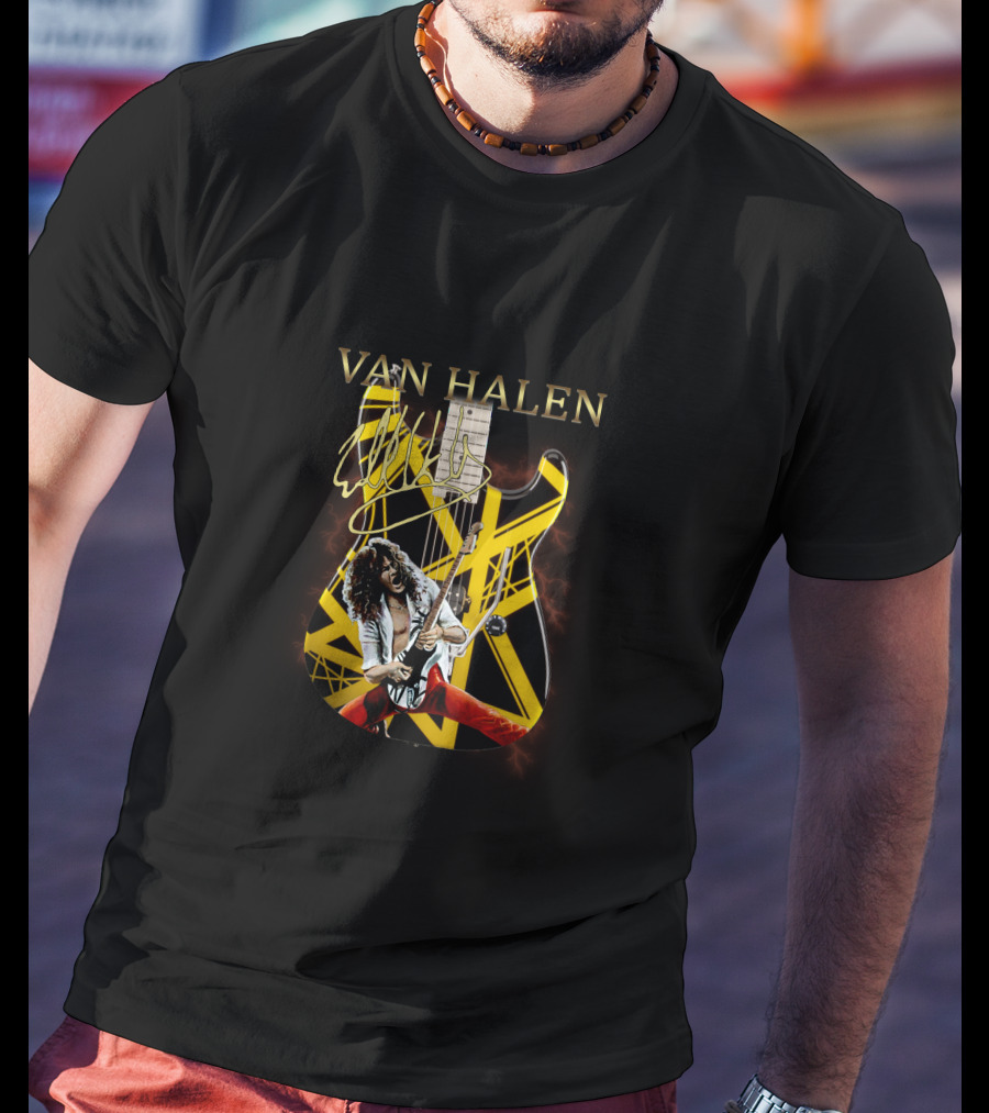 Van Halen Signature Guitar Eddie Van Halen Iconic Striped T-Shirt