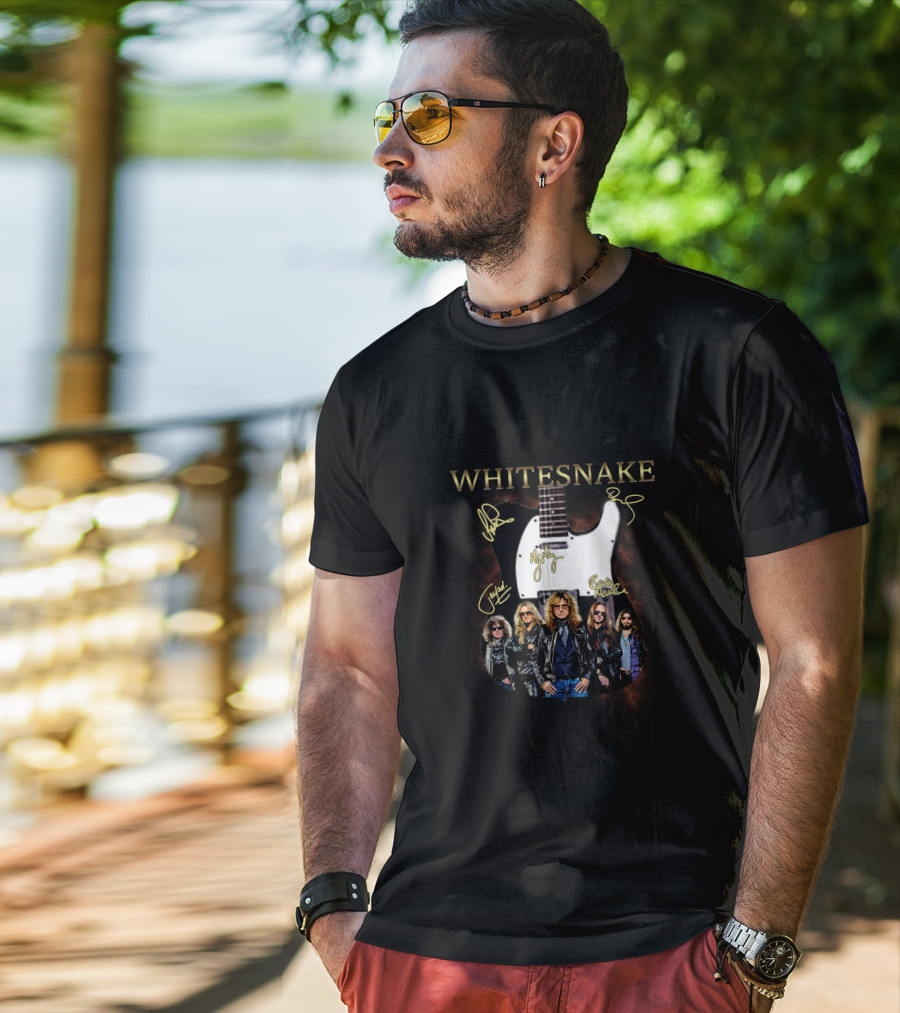 Whitesnake Band Guitar Photo T-Shirt