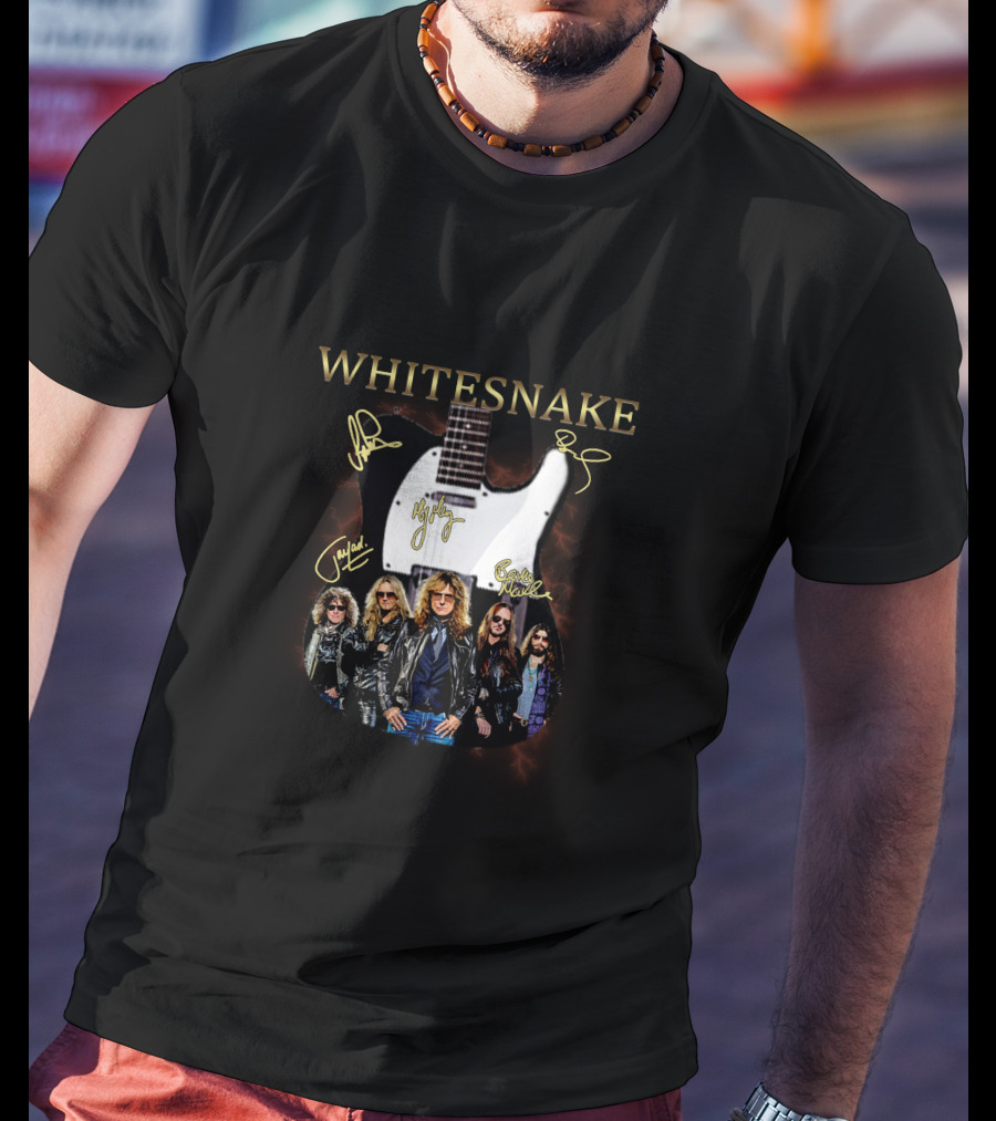 Whitesnake Band Guitar Photo T-Shirt