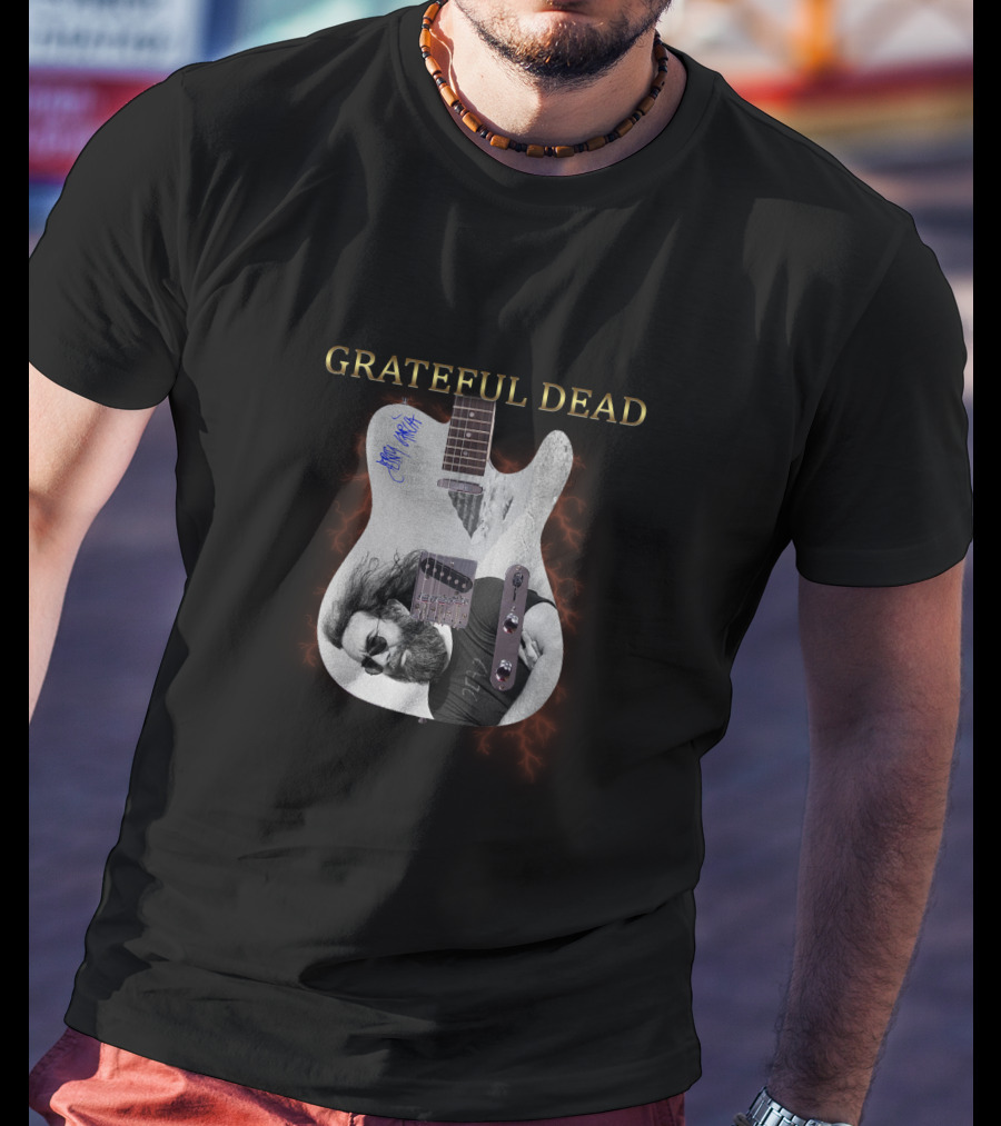Grateful Dead Jerry Garcia Signature Guitar T-Shirt