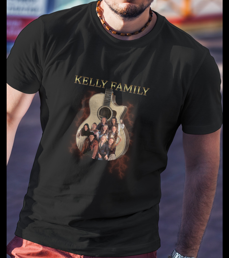 Kelly Family Acoustic Guitar Lightning T-Shirt