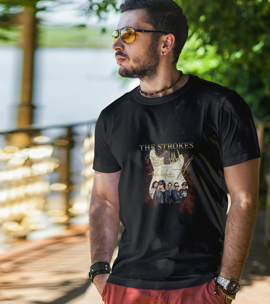 The Strokes Electric Guitar Band Members T-Shirt