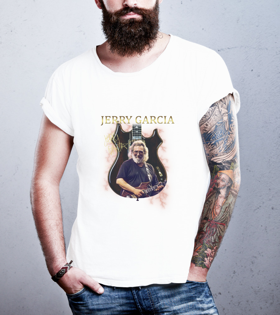 Jerry Garcia Signature Guitar Image With Jerry Garcia T-Shirt