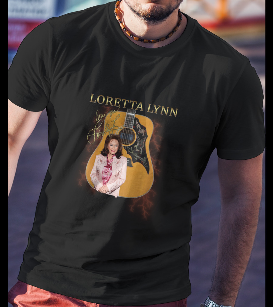 LORETTA LYNN Signature Guitar Country Music T-Shirt
