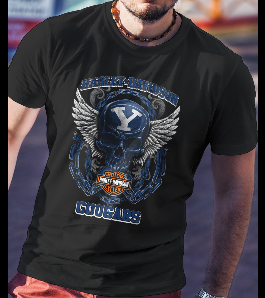 Harley Davidson Motor Cycles Byu Cougars T-Shirt
