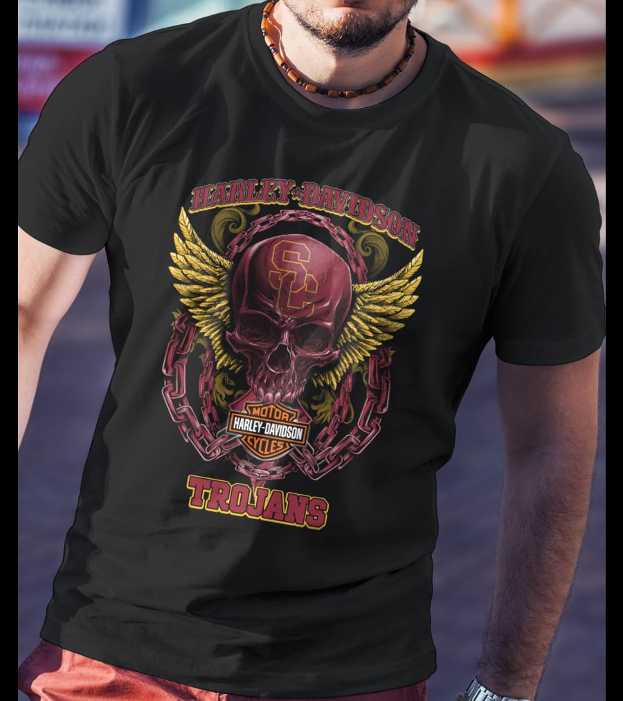 Harley Davidson Motorcycles Sc Trojans T-Shirt