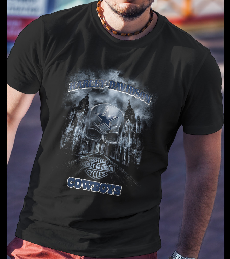 Harley Davidson Motor Cycles Dallas Cowboys Hdm1 Nfl Dvt M1Hd0415 T-Shirt