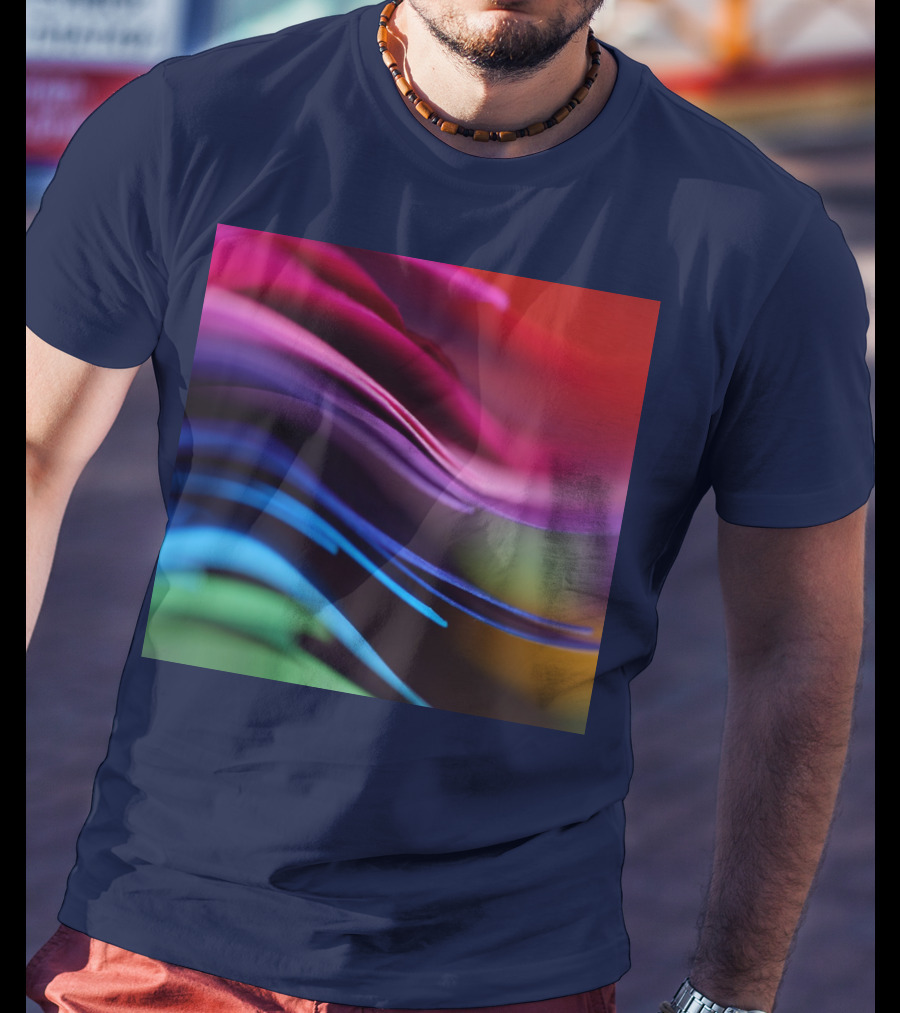 Colorful Abstract Waves In Gradient Spectrum T-Shirt
