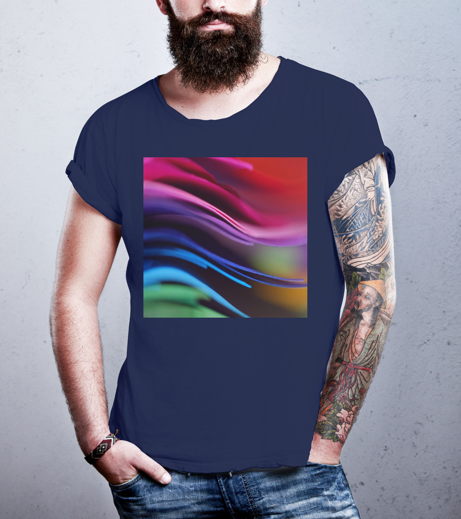 Colorful Abstract Waves In Gradient Spectrum T-Shirt