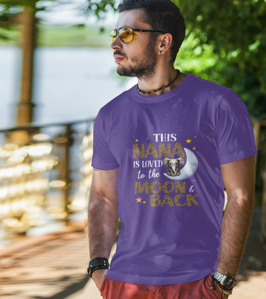 This Nana Is Loved To The Moon And Back Elephant Stars T-Shirt