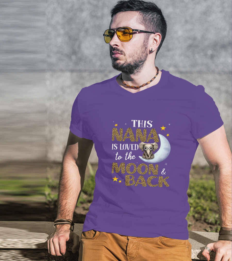This Nana Is Loved To The Moon And Back Elephant Stars T-Shirt