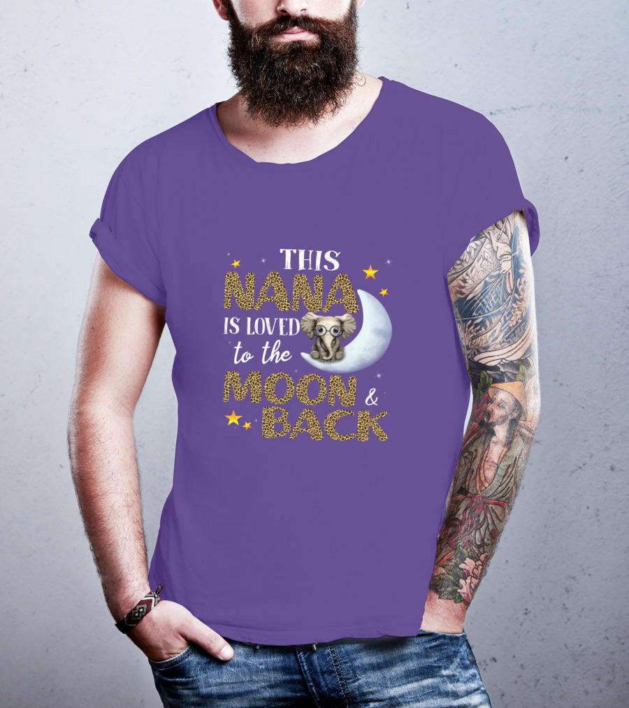 This Nana Is Loved To The Moon And Back Elephant Stars T-Shirt
