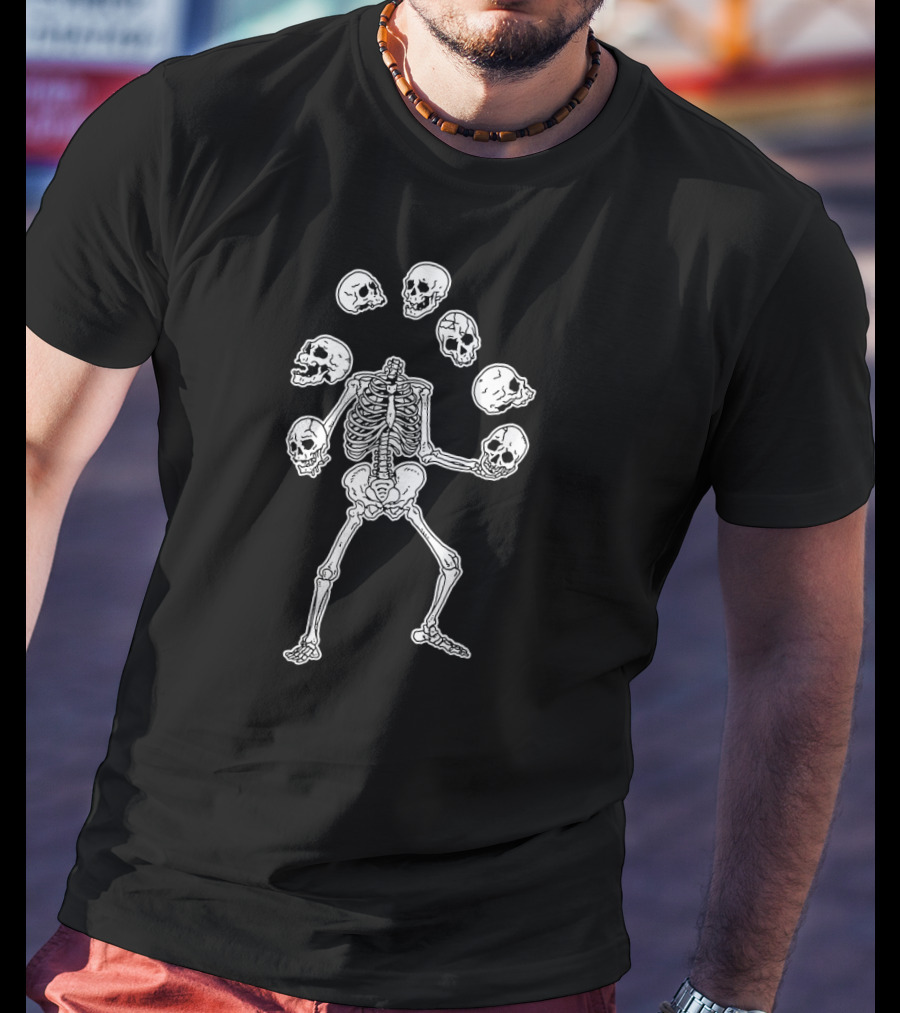Skeleton Juggling Skulls T-Shirt