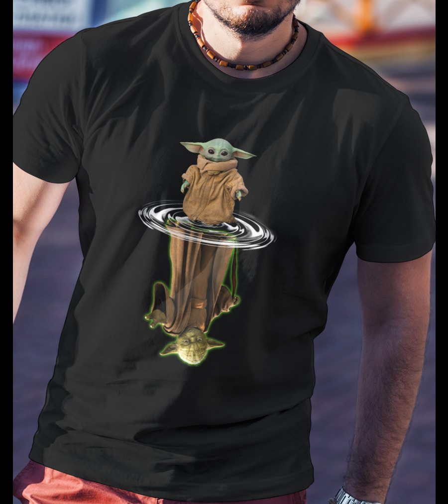 Baby Yoda Mirror Reflection With Yoda T-Shirt