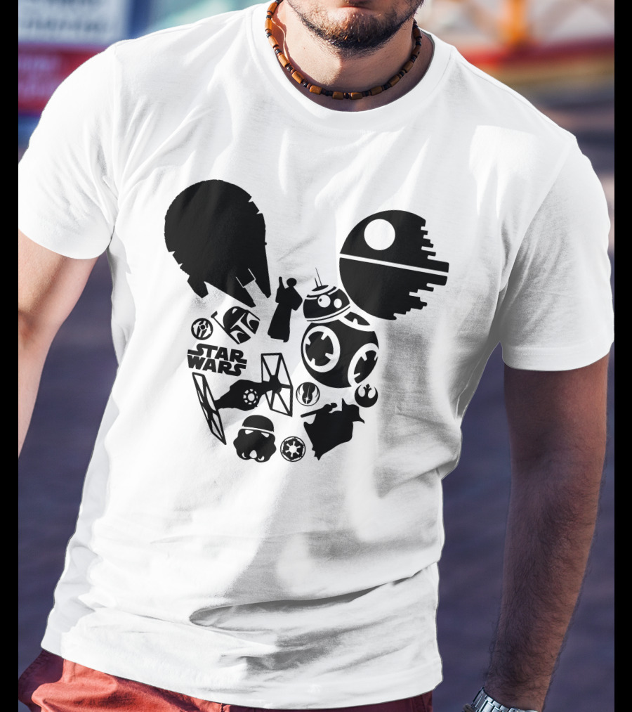 Star Wars Icons Millennium Falcon Death Star BB-8 T-Shirt
