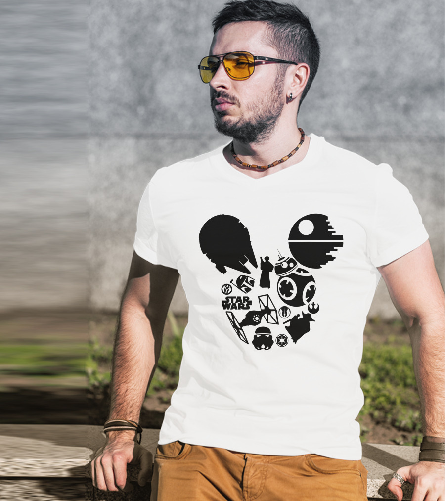 Star Wars Icons Millennium Falcon Death Star BB-8 T-Shirt