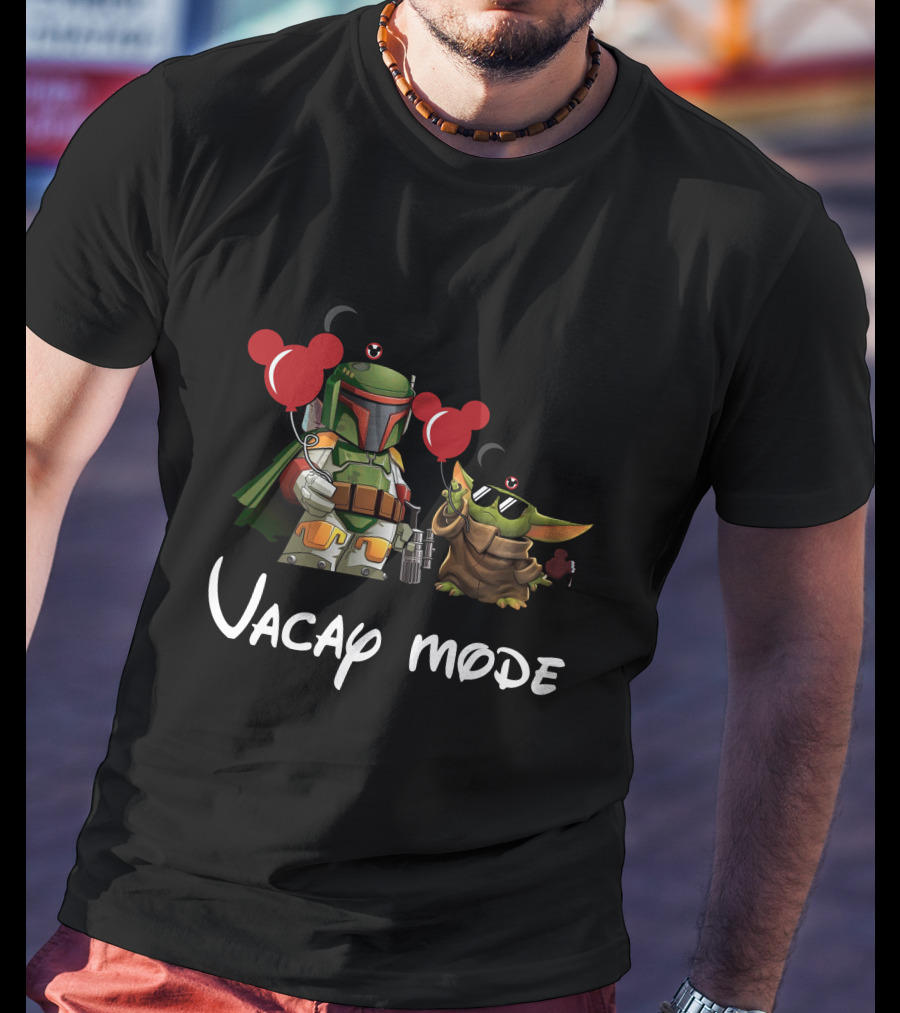 Vacay Mode Yoda Boba Fett Mickey Balloons T-Shirt