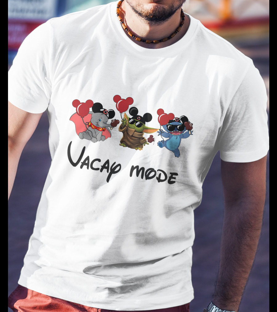 Yoda Stitch Dumbo Mickey Ears Vacay Mode Balloons T-Shirt