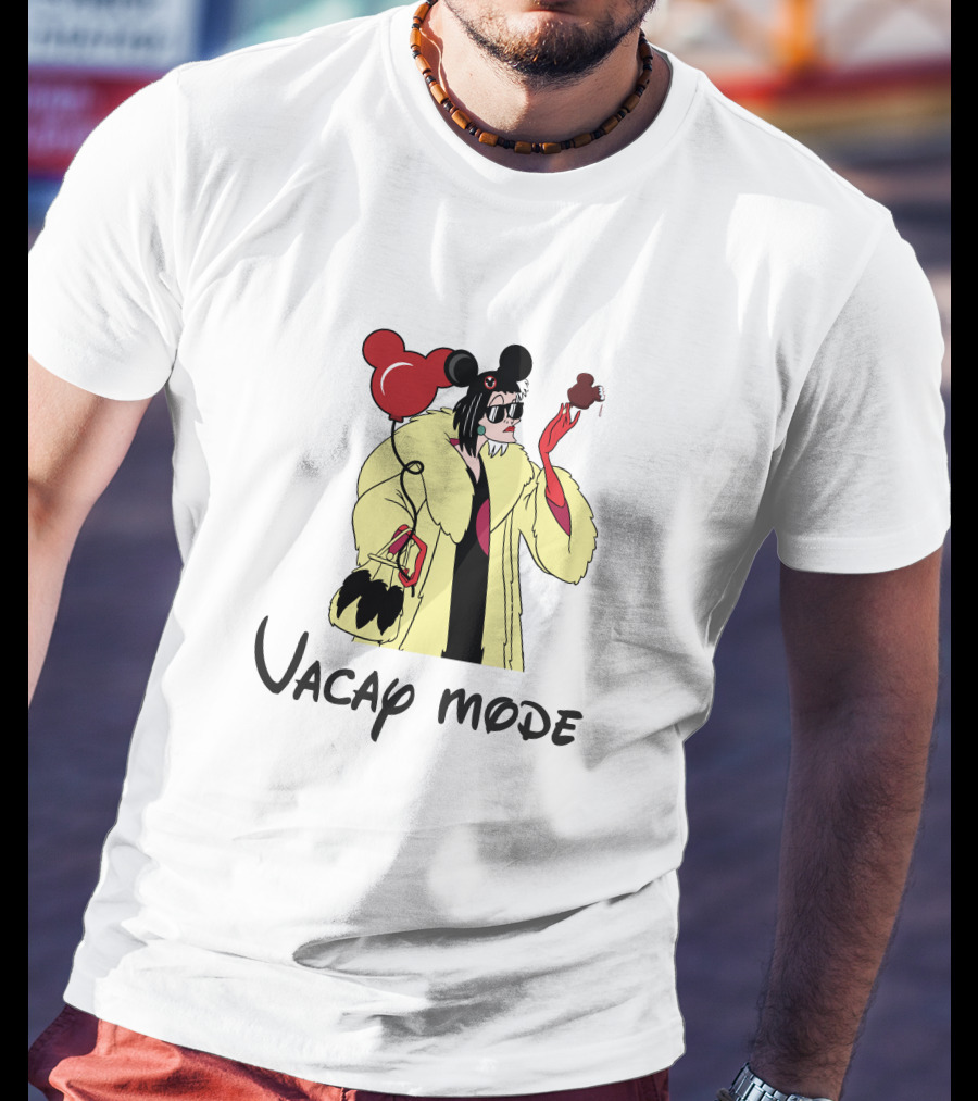 Cruella De Vil Vacay Mode Mickey Ears Balloon Ice Cream T-Shirt