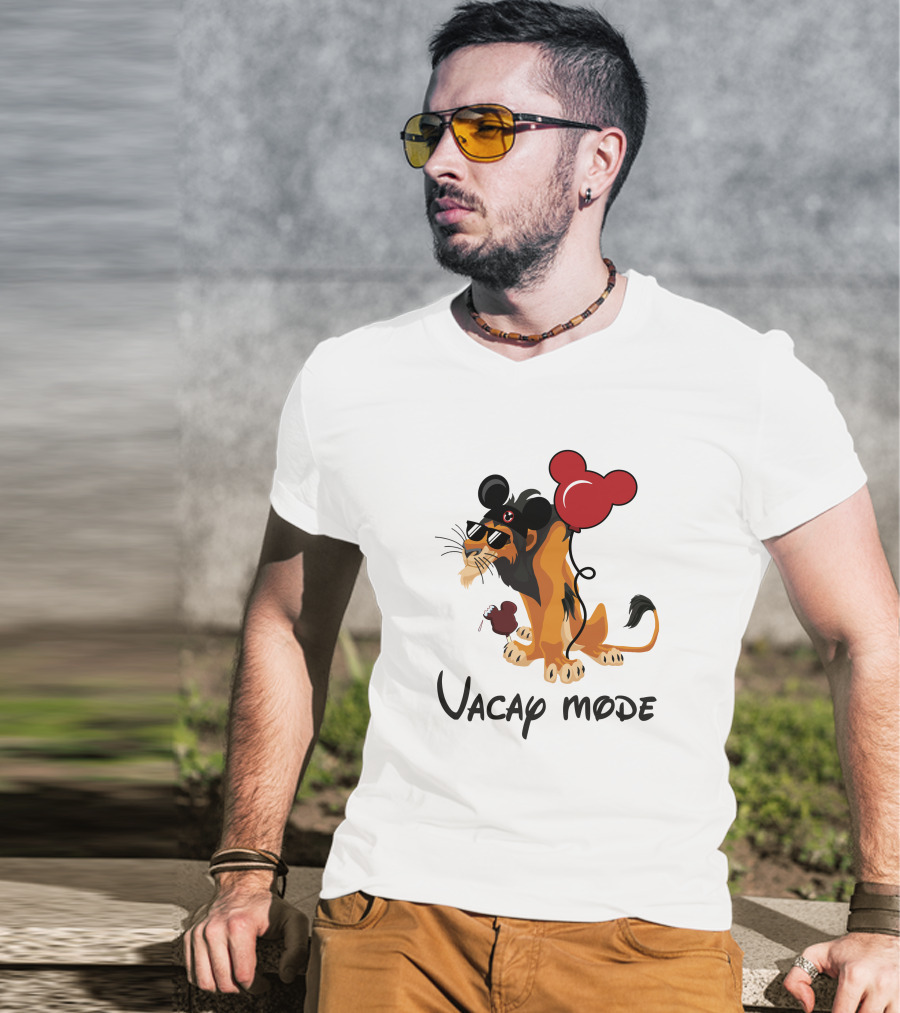 Scar Lion Vacay Mode Balloon Ears Sunglasses Ice Cream T-Shirt