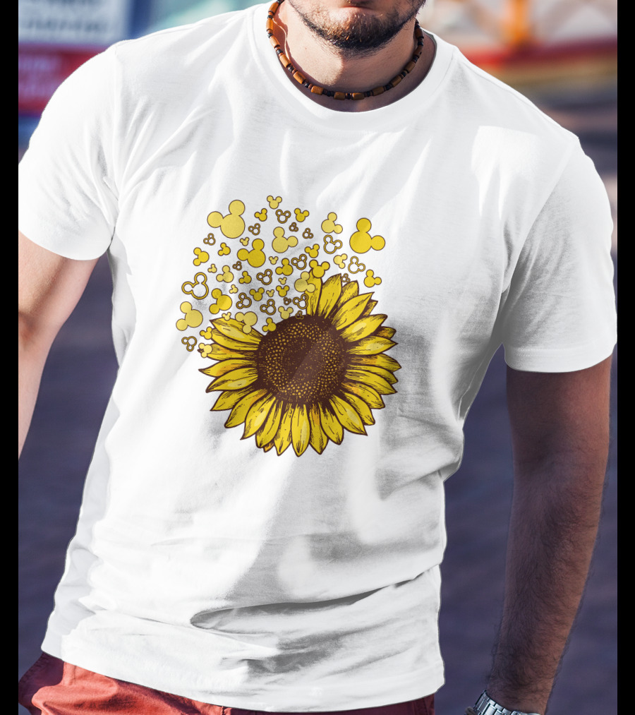 Mickey Sunflower Iconic Blooms With Classic Ears T-Shirt