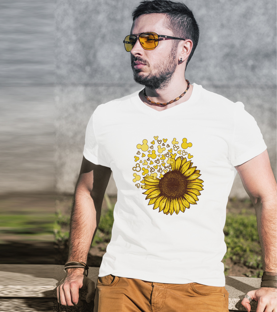 Mickey Sunflower Iconic Blooms With Classic Ears T-Shirt