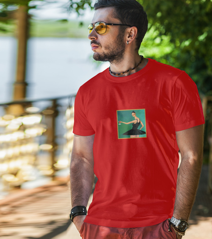 Black Swan With Wine Glass T-Shirt