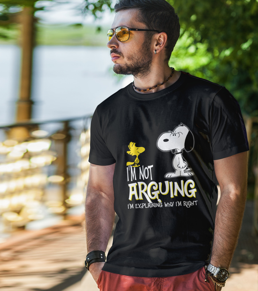 I'm Not Arguing I'm Explaining Why I'm Right Snoopy Woodstock Peanuts T-Shirt