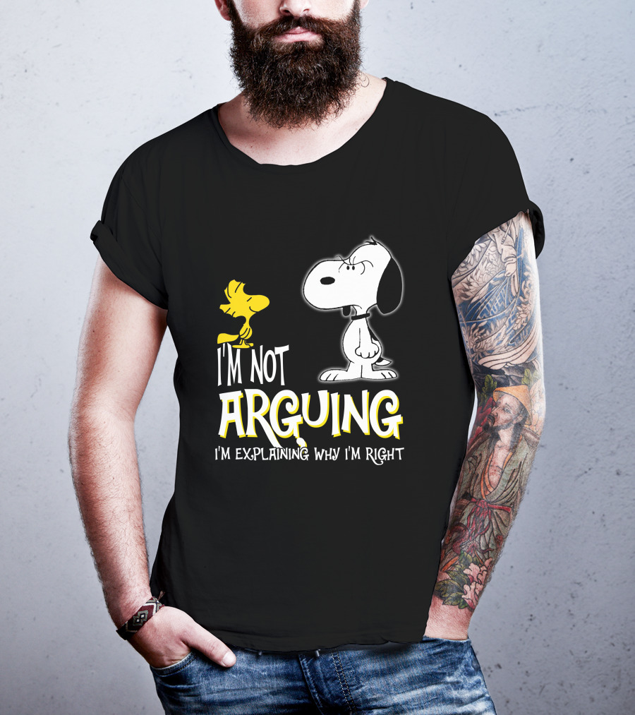 I'm Not Arguing I'm Explaining Why I'm Right Snoopy Woodstock Peanuts T-Shirt