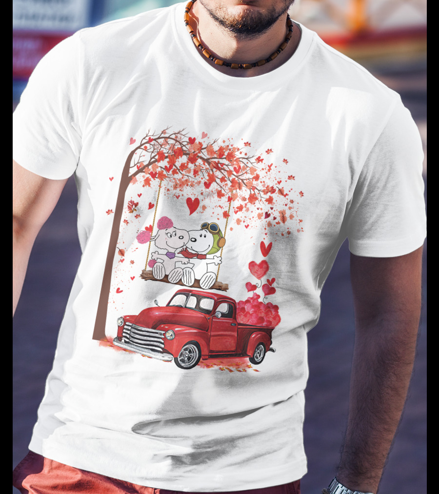 SNP Love Heart Tree Swing Red Truck Romance T-Shirt