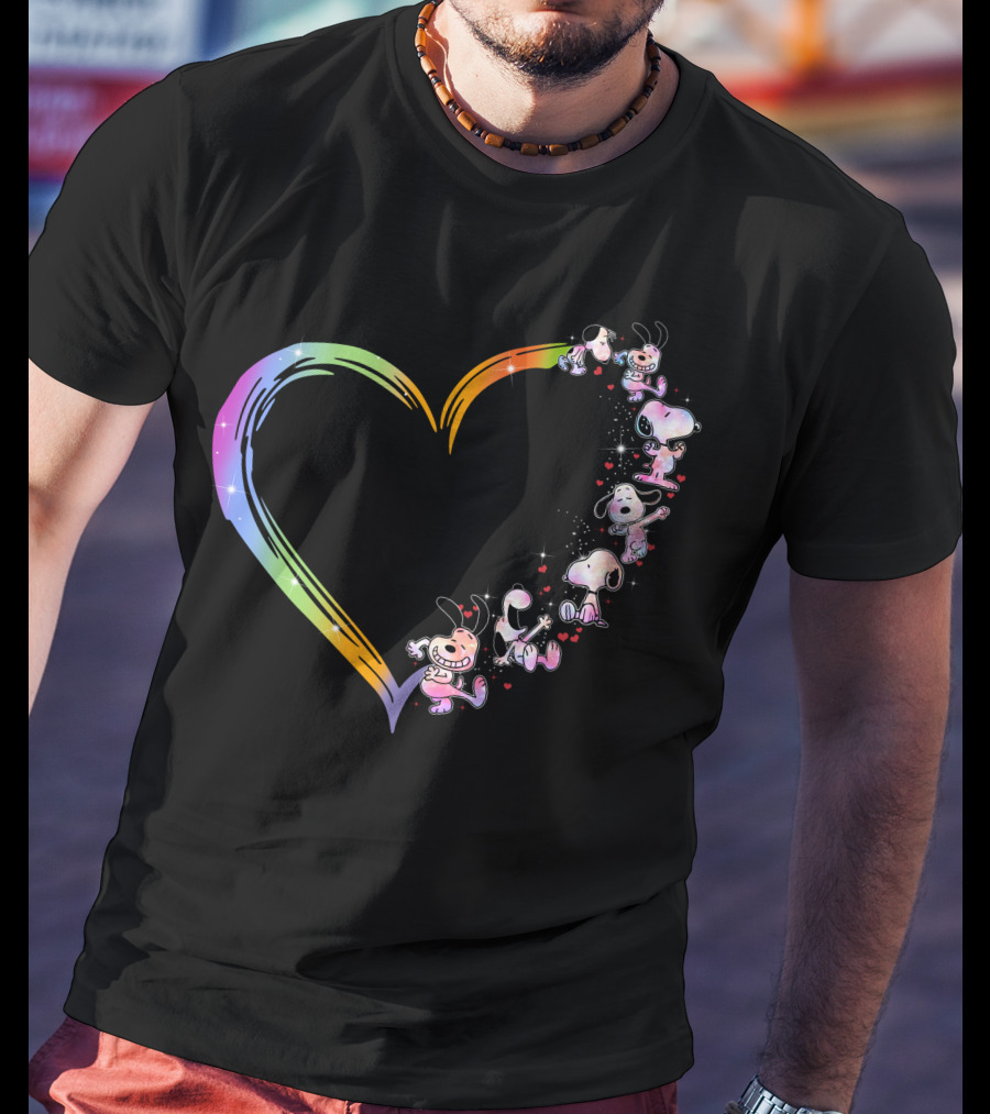 PN Heart Rainbow Cartoon Characters T-Shirt