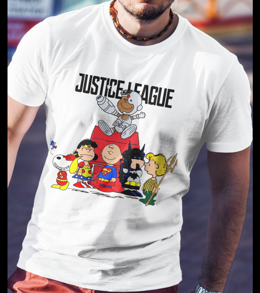 Justice League Peanuts Crossover Charlie Brown Superheroes T-Shirt